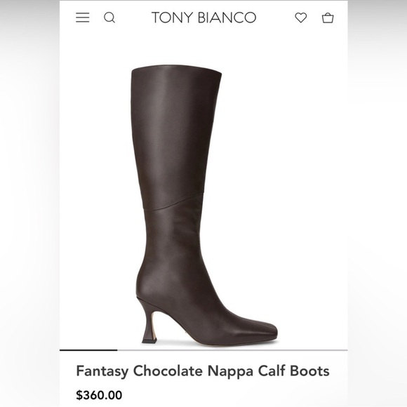 Tony Bianco Shoes - Tony Bianco Fantasy Chocolate Nappa Boots Knee High Heeled Brown Leather